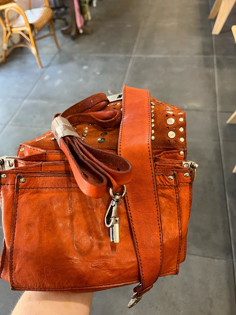 Studded Campomaggi Bag in Mattone - Picture 4 of 4